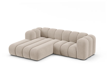 Ecksofa Samt Beige Lupine — Detailansicht