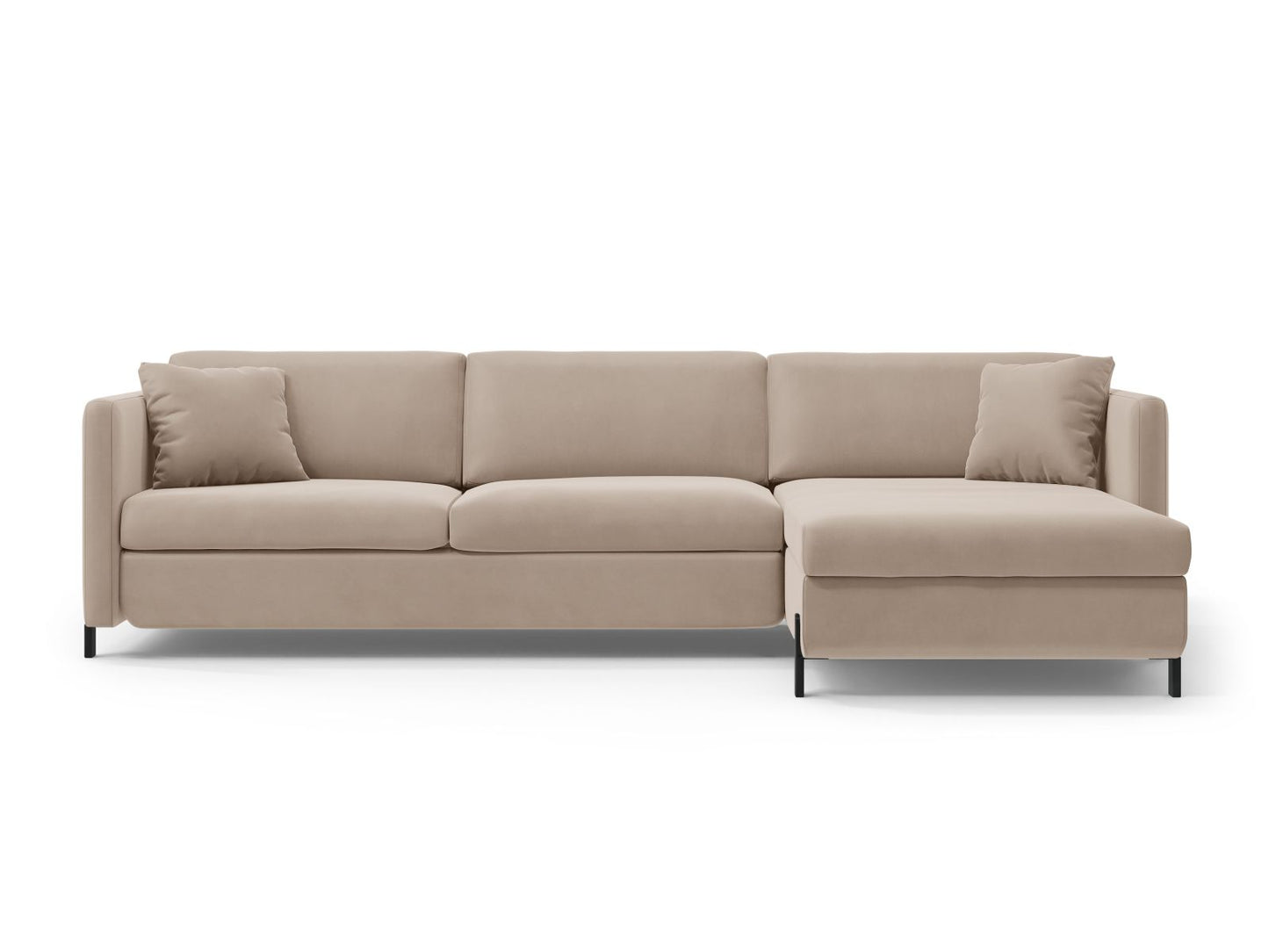 Ecksofa Samt Beige Gloria — Beige