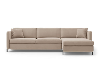 Ecksofa Samt Beige Gloria — Beige