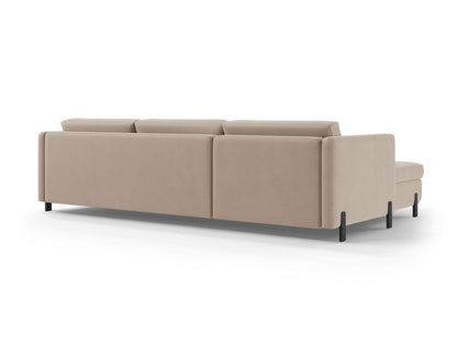 Ecksofa Samt Beige Gloria — Maße und Details