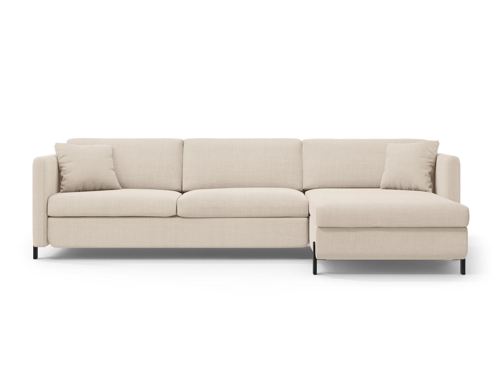 Ecksofa Strukturstoff Beige Gloria — Beige