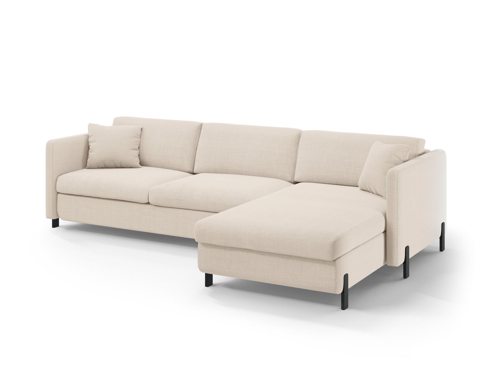 Ecksofa Strukturstoff Beige Gloria — Wohnbeispiel