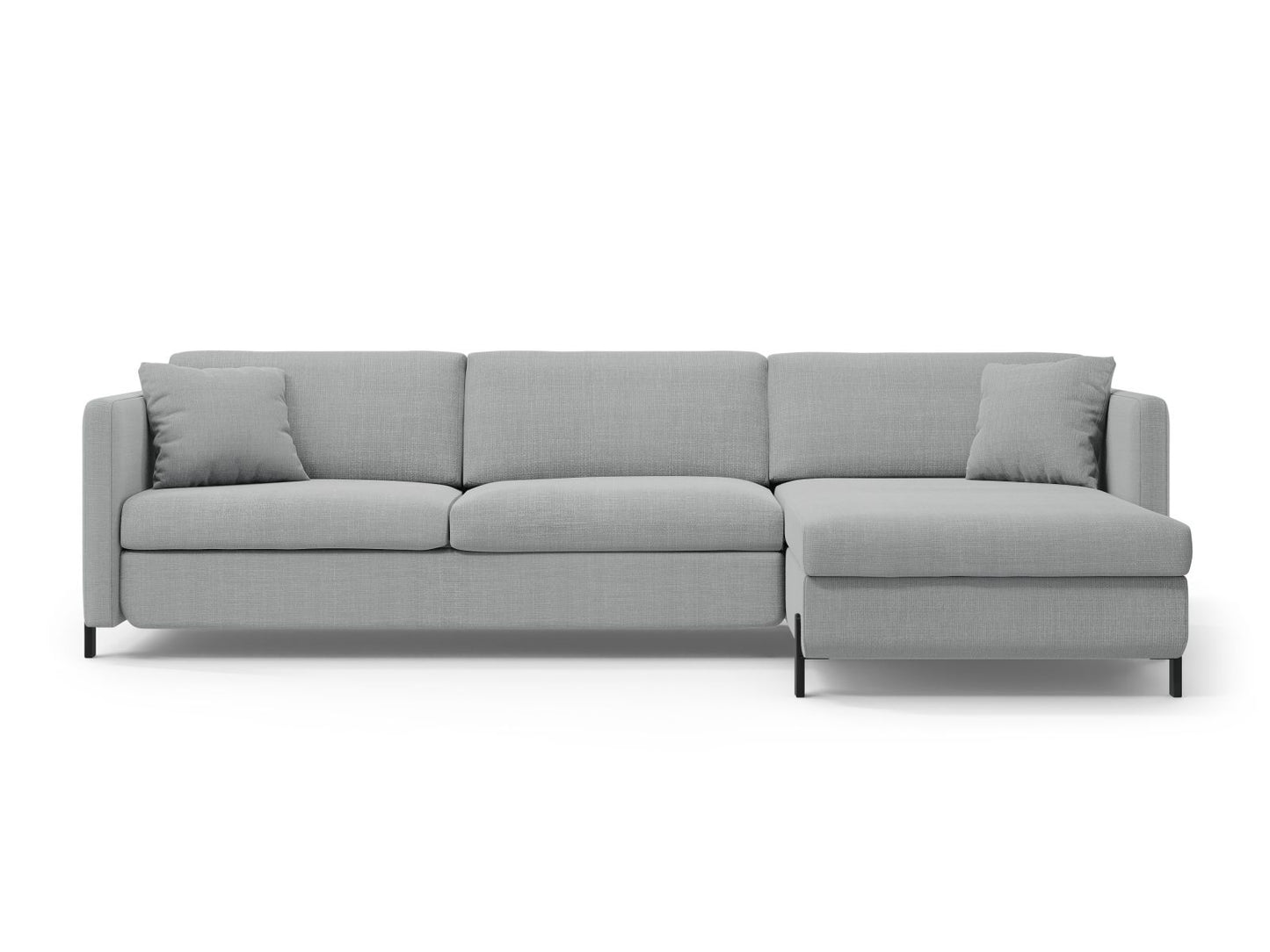Ecksofa Strukturstoff Beige Gloria — Light Grey