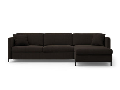Ecksofa Strukturstoff Beige Gloria — Dark Grey