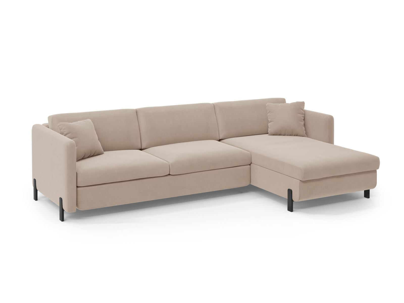 Ecksofa Samt Beige Gloria — Detailansicht