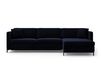 Ecksofa Samt Beige Gloria — Royal Blue