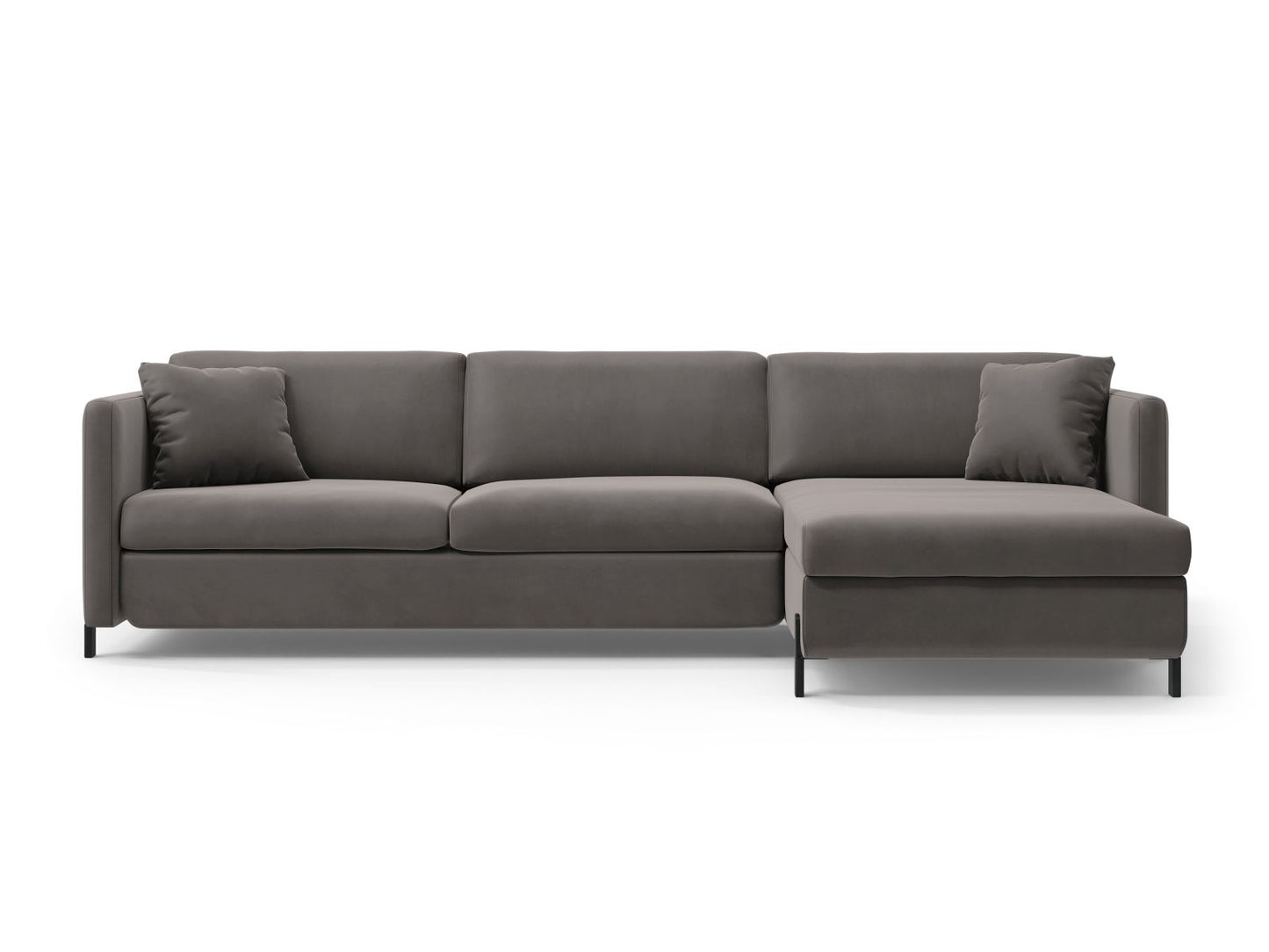 Ecksofa Samt Beige Gloria — Grey