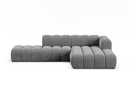 Ecksofa Samt Beige Lupine — Grey