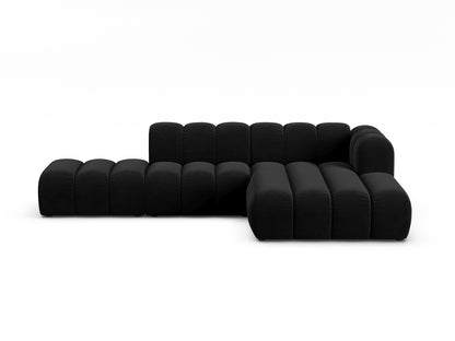 Ecksofa Samt Beige Lupine — Black