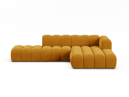 Ecksofa Samt Beige Lupine — Yellow