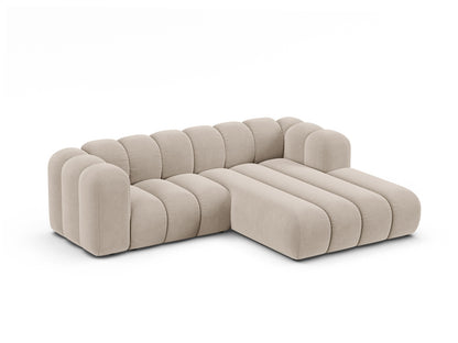 Ecksofa Samt Beige Lupine — Detailansicht