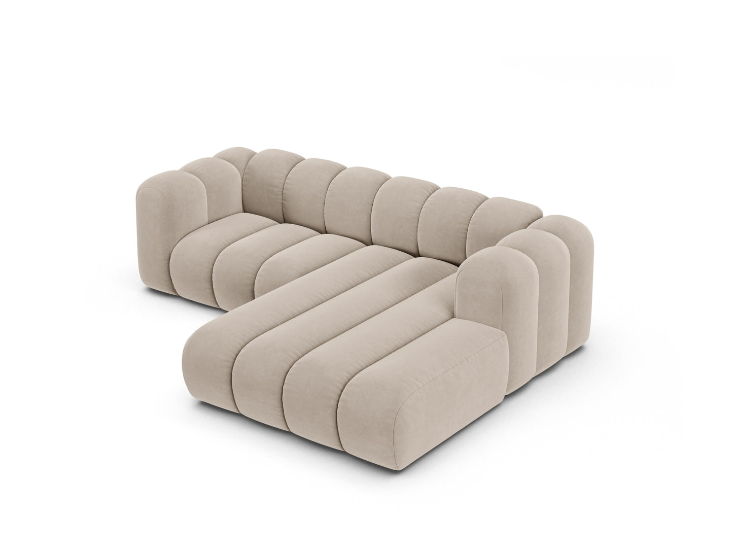 Ecksofa Samt Beige Lupine — Maße und Details
