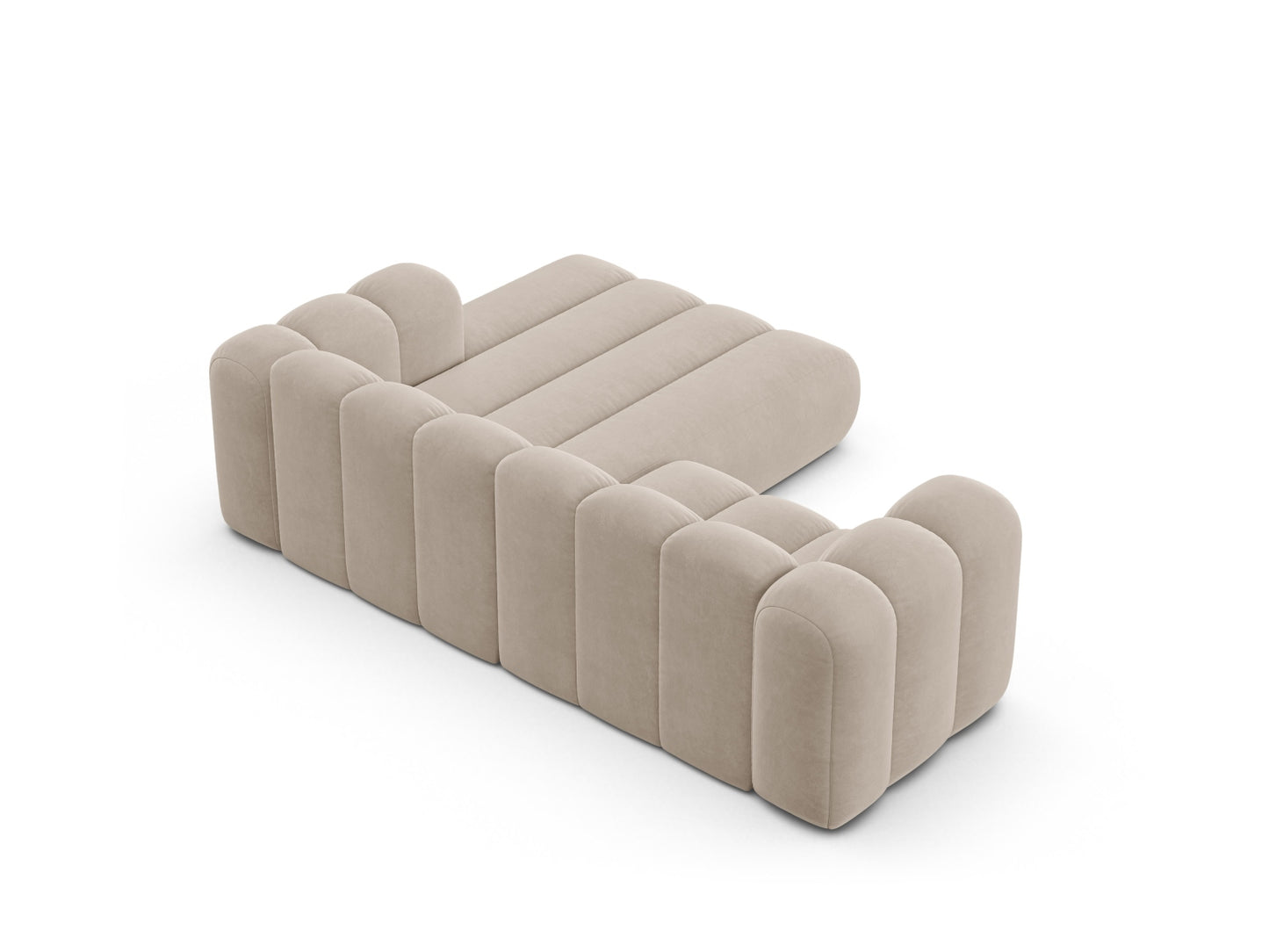 Ecksofa Samt Beige Lupine — Ansicht 4