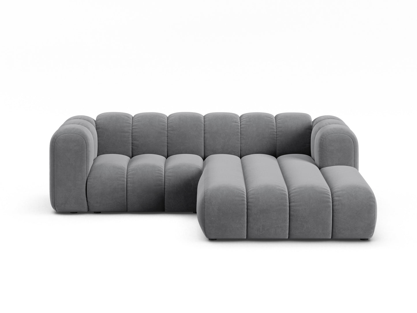 Ecksofa Samt Beige Lupine — Grey