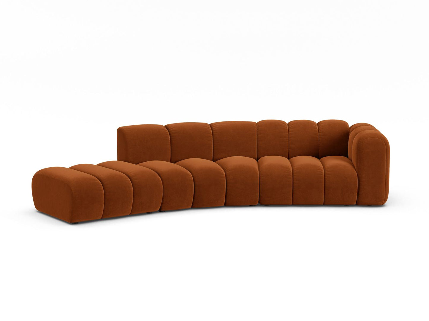 Lupine Modular Sofa, 5 Seats, 335x166 cm — Terracotta / Left