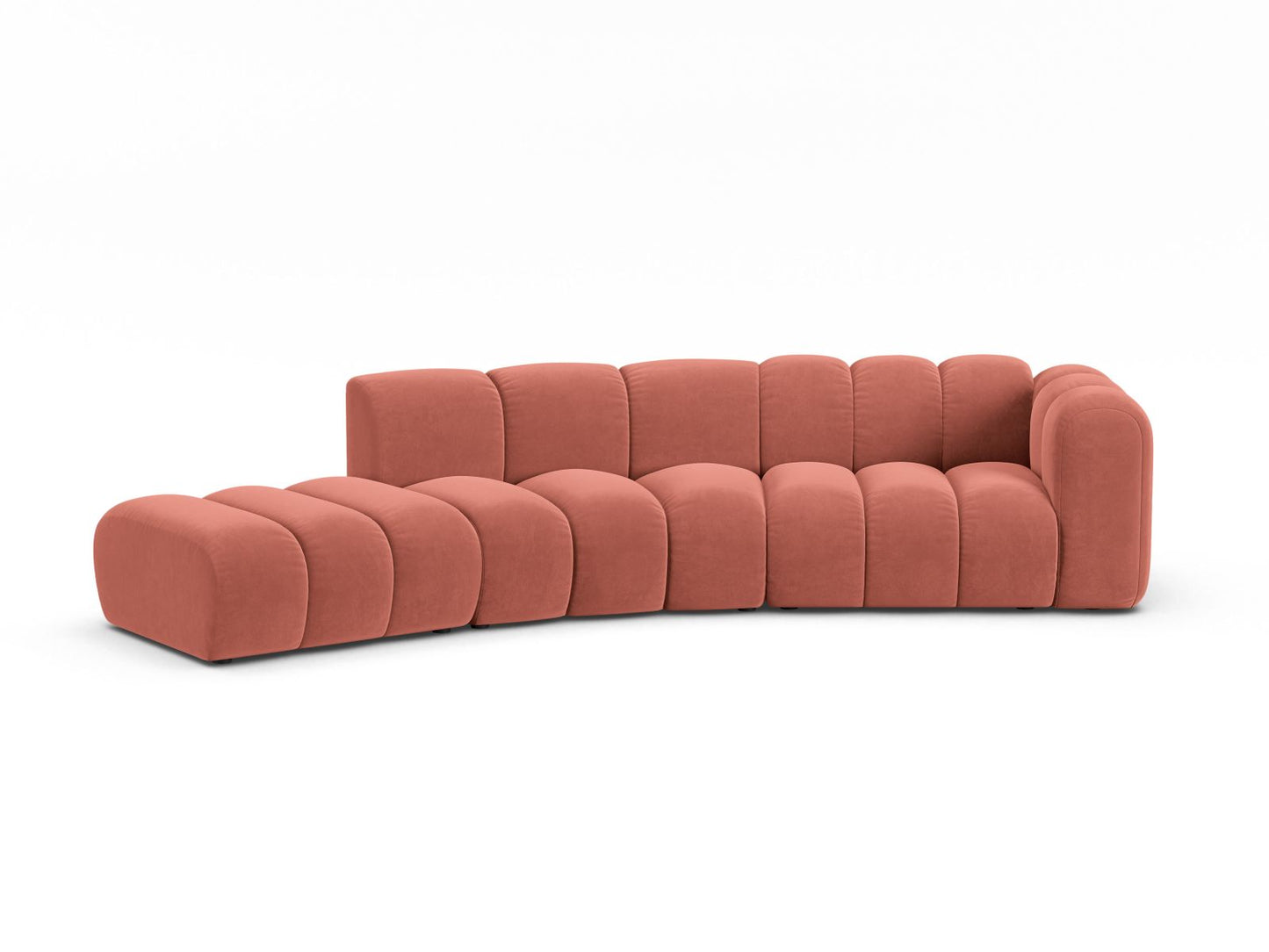 Lupine Modular Sofa, 5 Seats, 335x166 cm — Coral / Left