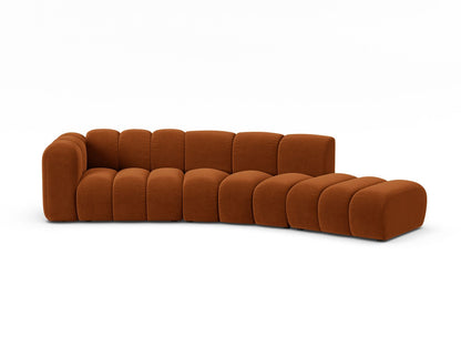 Lupine Modular Sofa, 5 Seats, 335x166 cm — Terracotta / Right