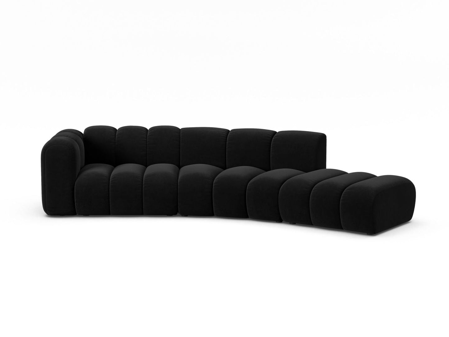 Lupine Modular Sofa, 5 Seats, 335x166 cm — Black / Right
