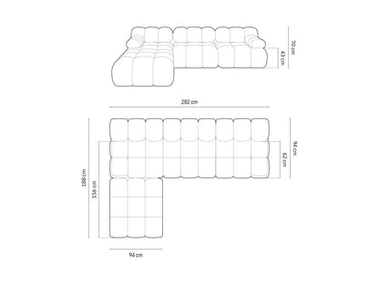 Bellis Modular Sofa, 4 Seats, 282x188 cm