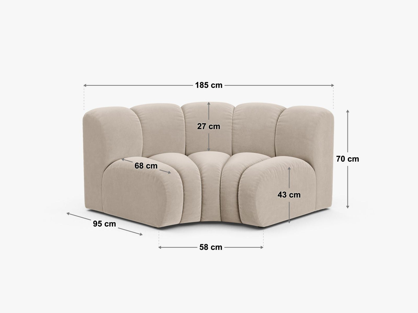 Lupine Modul Corner, 185x95 cm