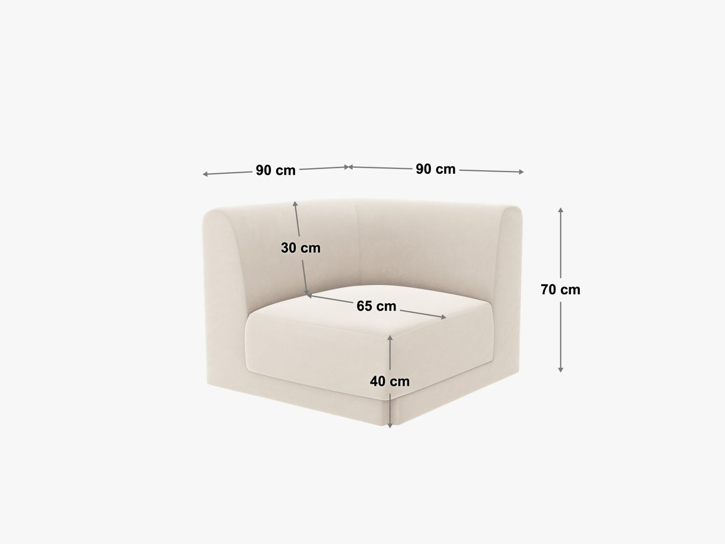 Miley Corner Modul, 90x90 cm