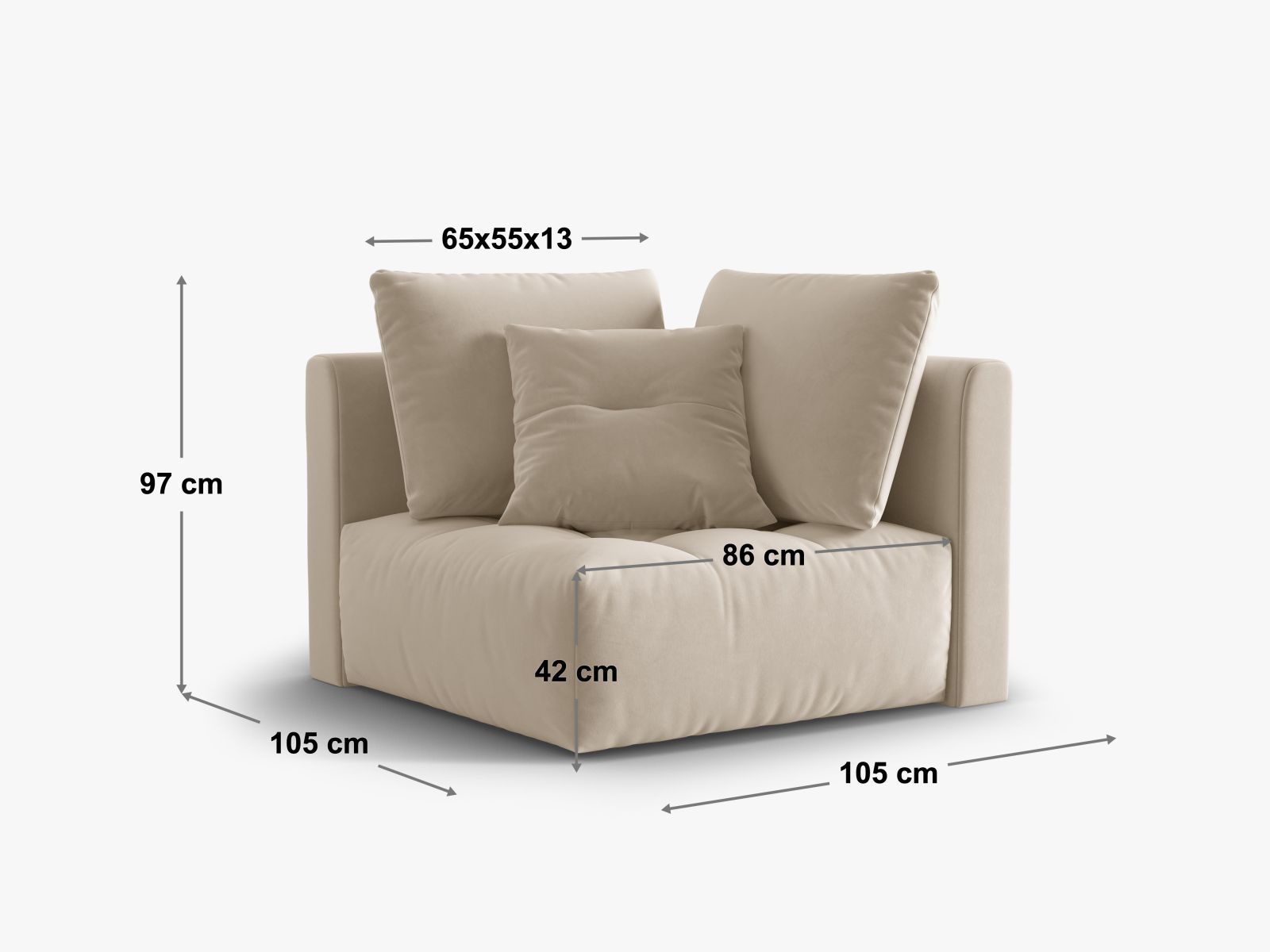 Bloom Corner Modul, 105x105 cm