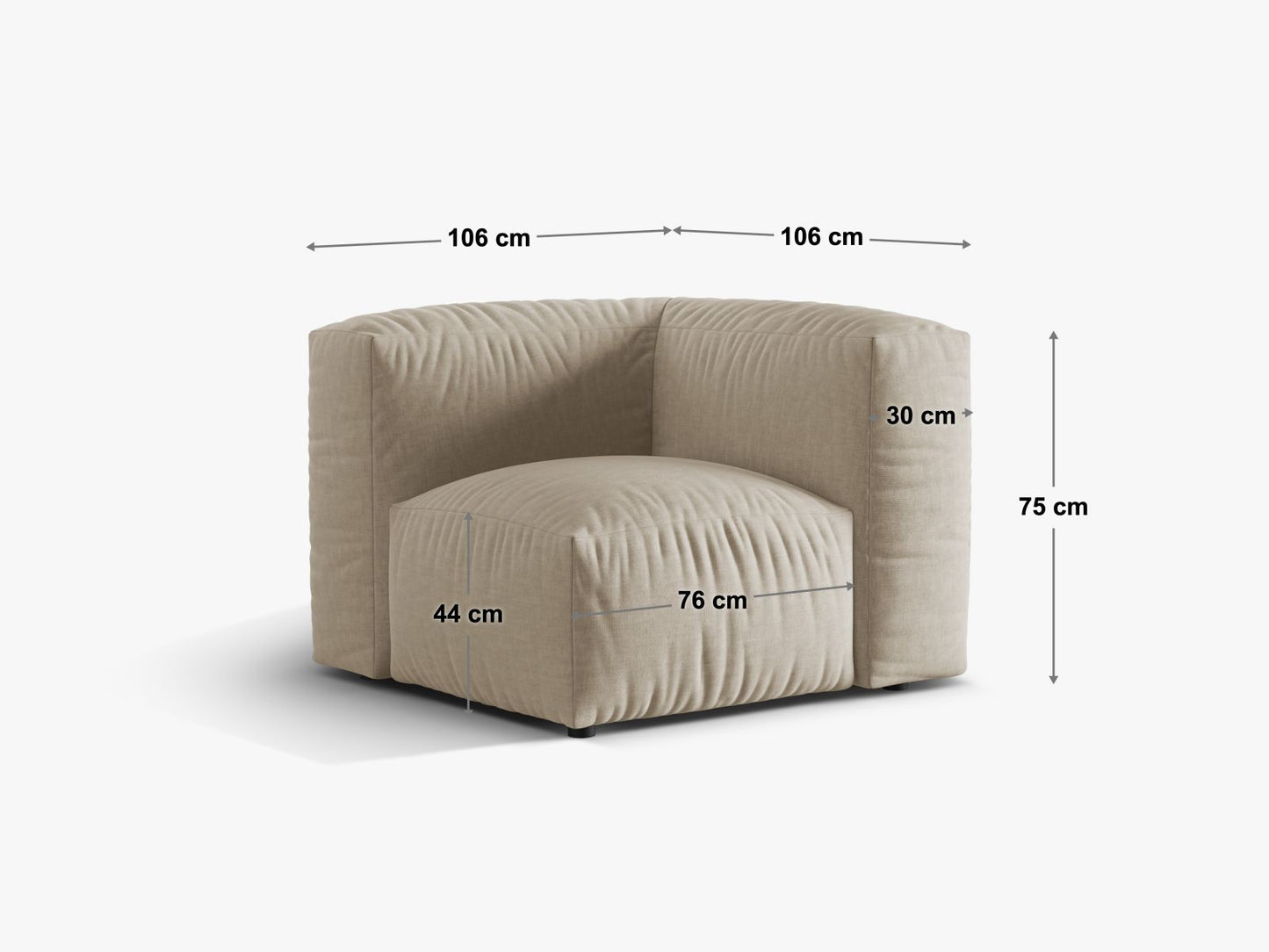 Martina Corner Modul, 98x98 cm