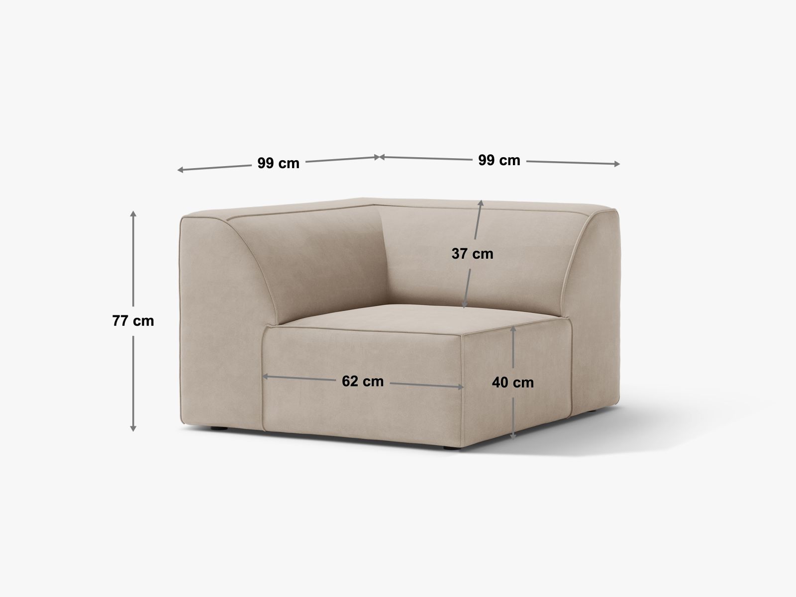 Jodie Modul Corner, 99x99 cm