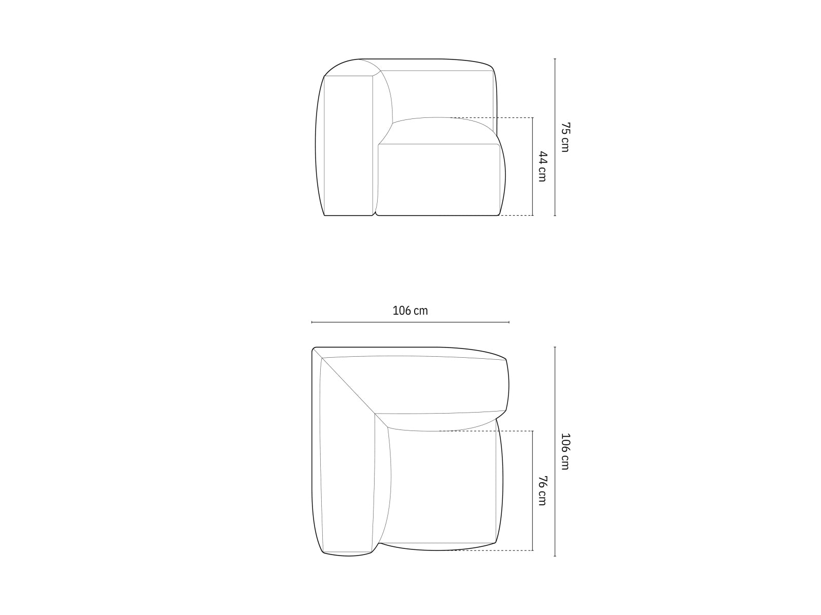 Martina Corner Modul, 98x98 cm