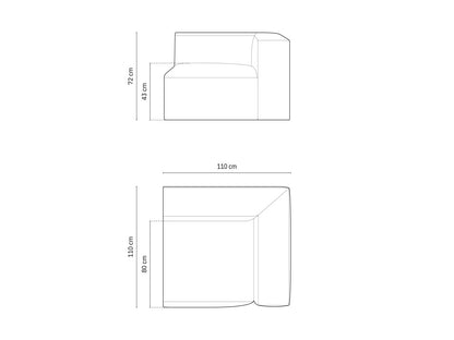 Nuria Modul Corner, 110x110 cm