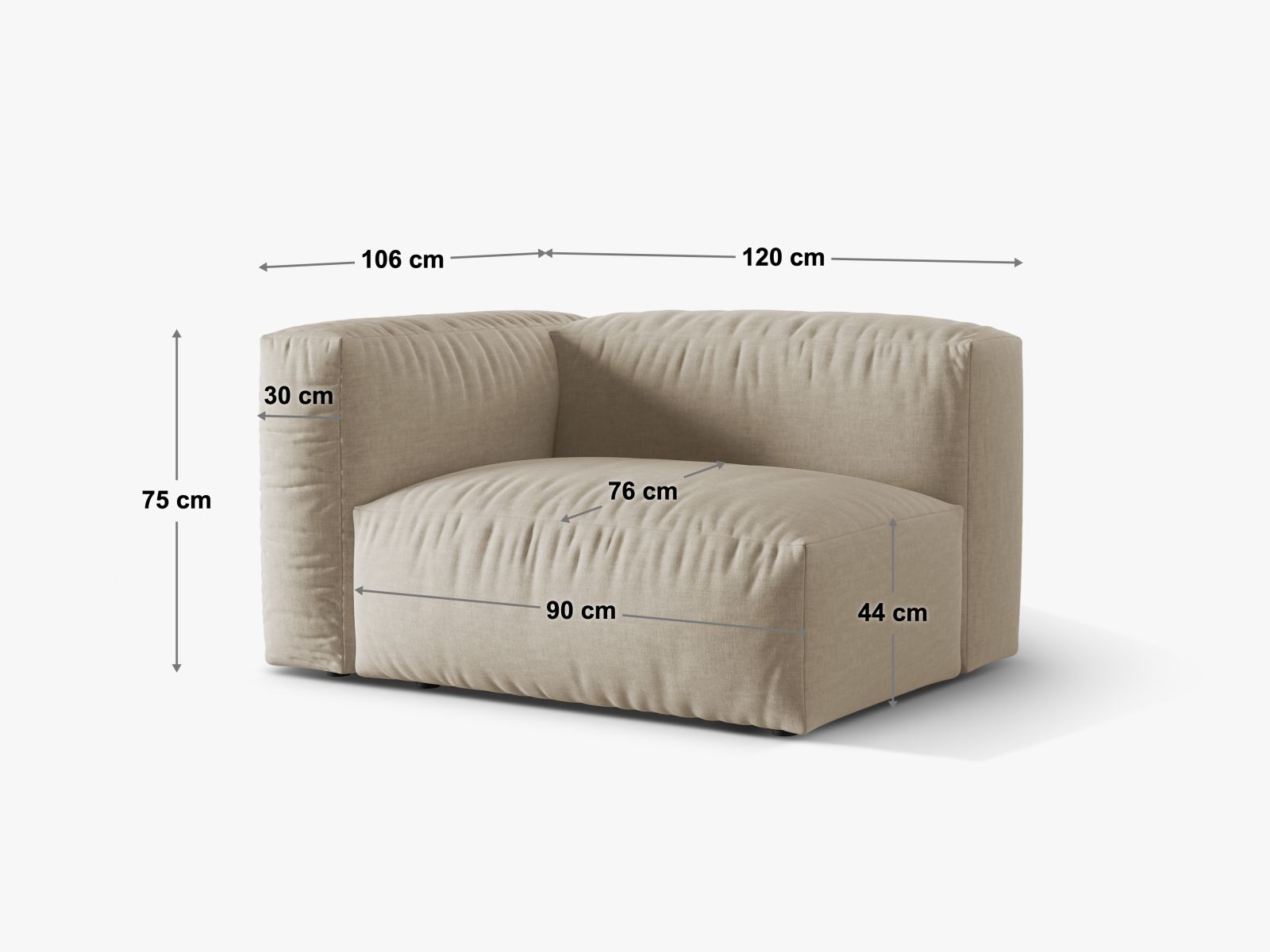 Martina Wide Single Seat, 120x106 cm