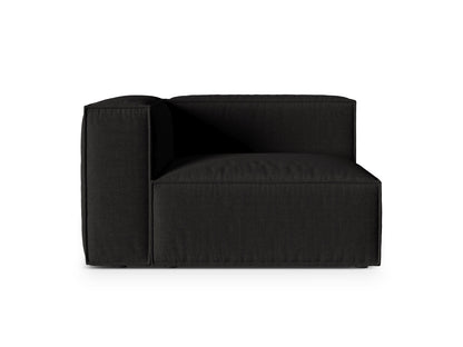 Nuria Modular Sofa, 125x110 cm — Black / Left
