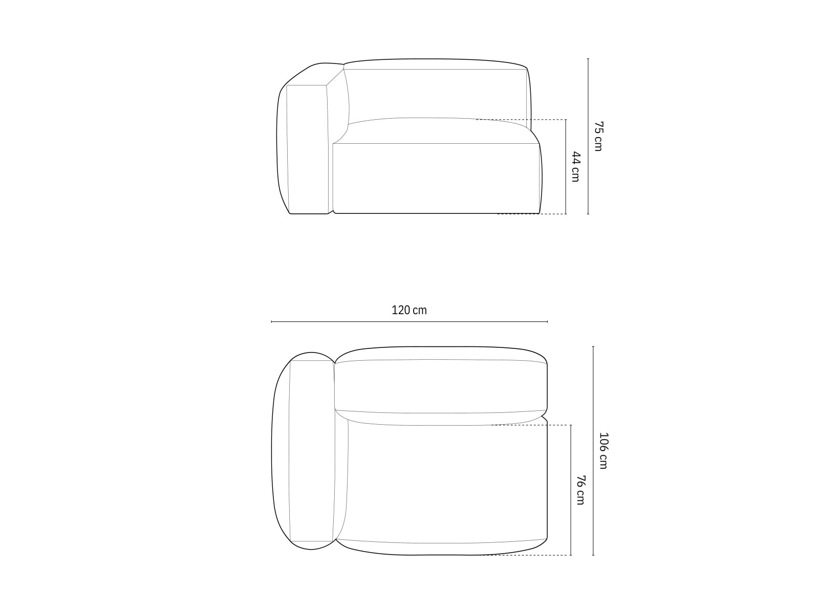 Martina Wide Single Seat, 120x106 cm