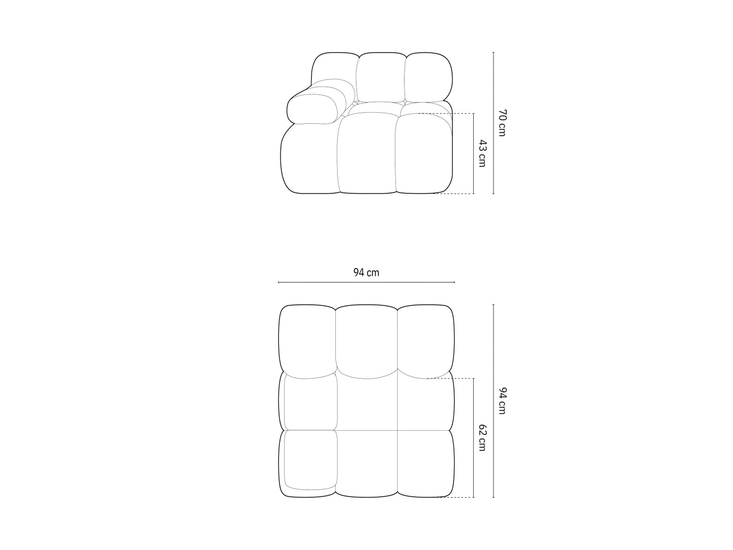 Bellis Modul, 94x94 cm