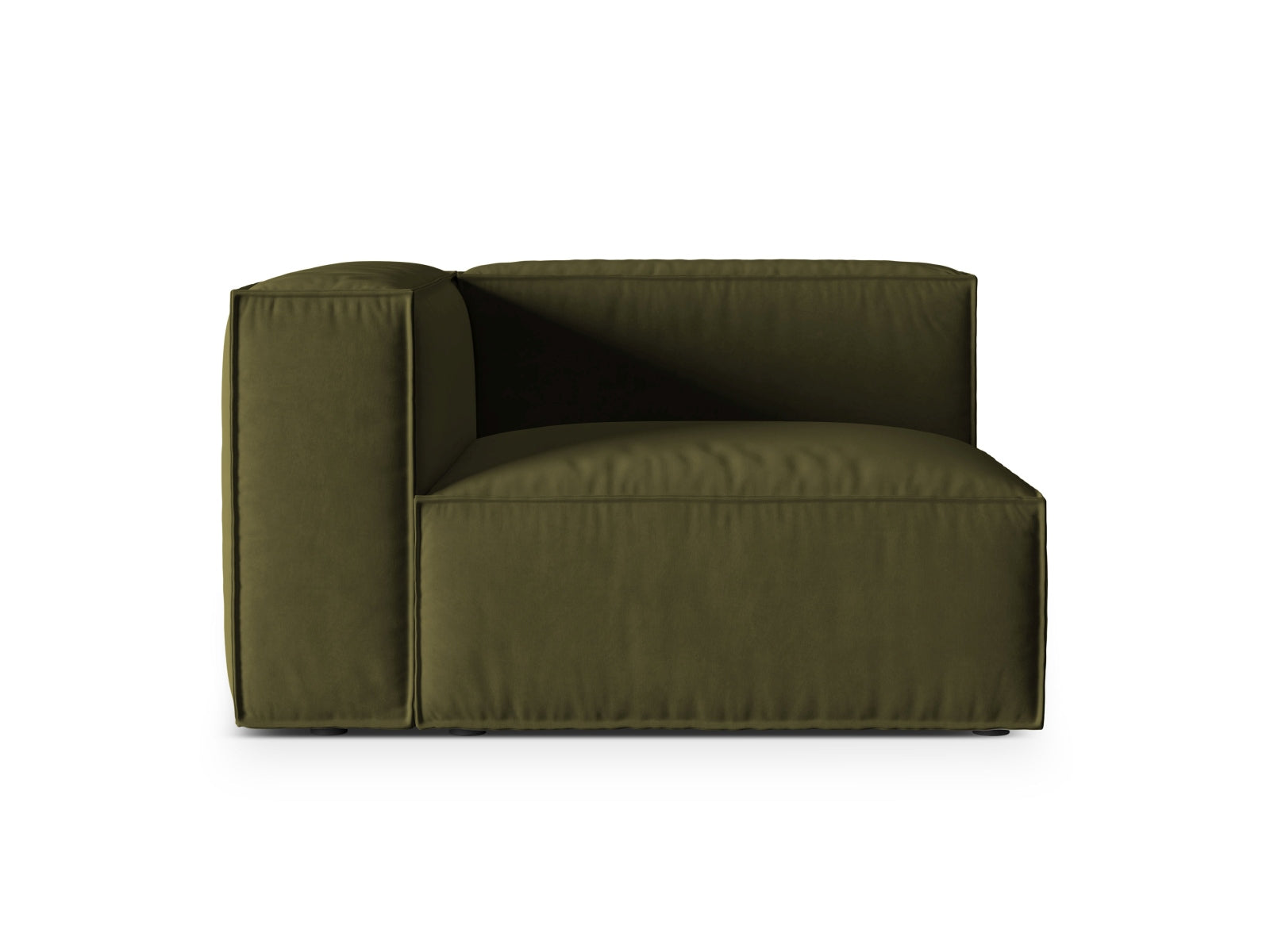 Nuria Modular Sofa, 125x110 cm — Moss Green Melange / Left