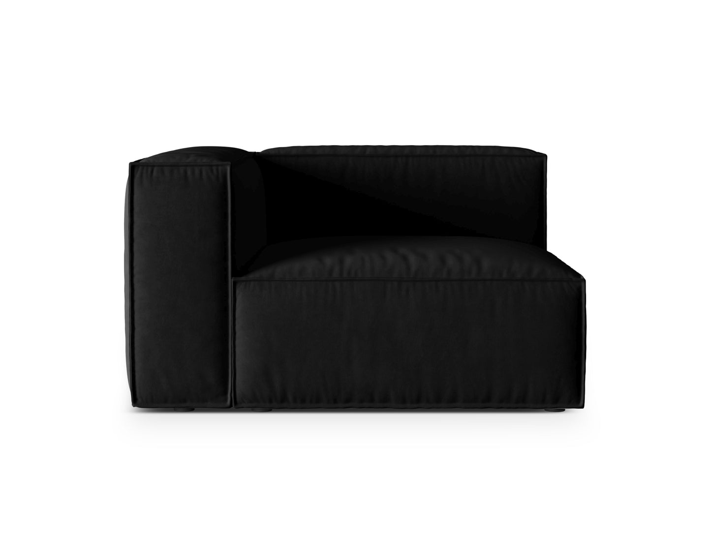 Nuria Modular Sofa, 125x110 cm — Black / Left
