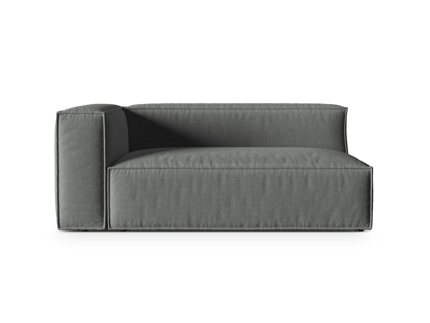 Nuria Modular Sofa, 2 Seats — Grey / Left