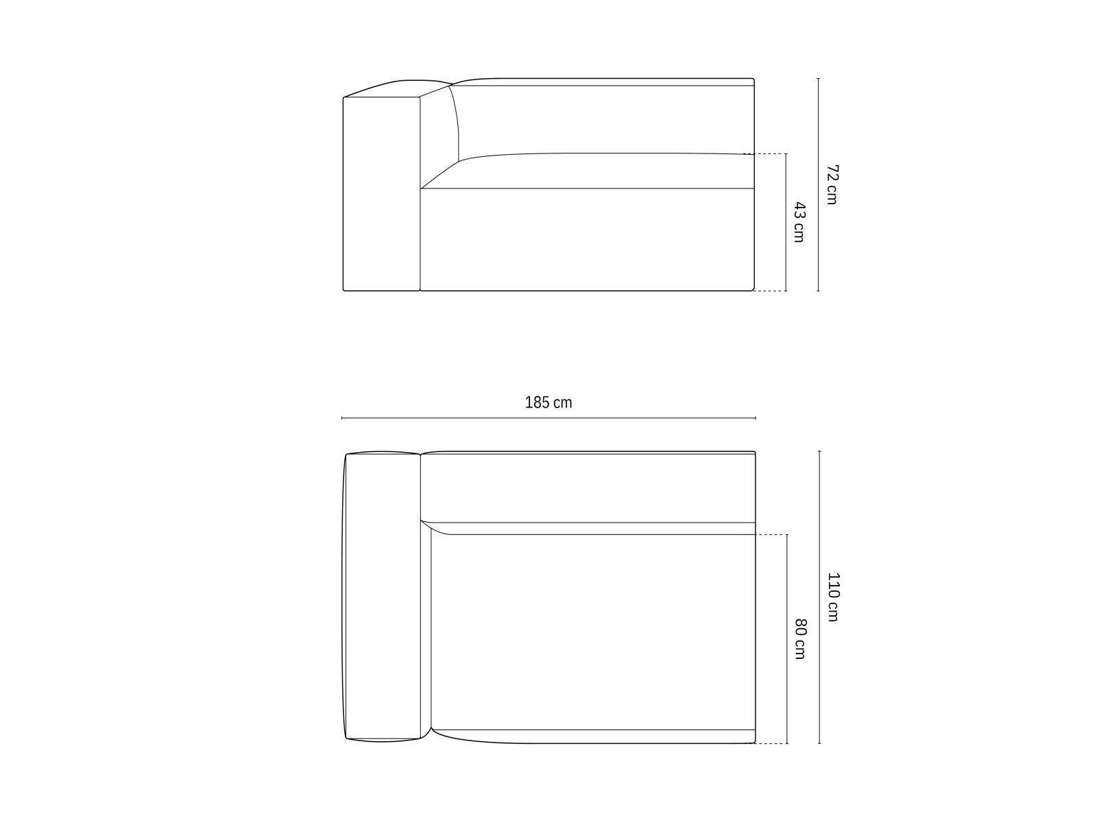 Nuria Modular Sofa, 2 Seats