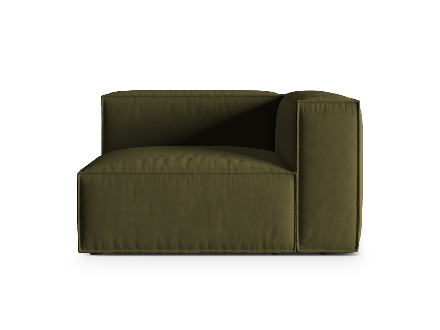Nuria Modular Sofa, 125x110 cm — Moss Green Melange / Right