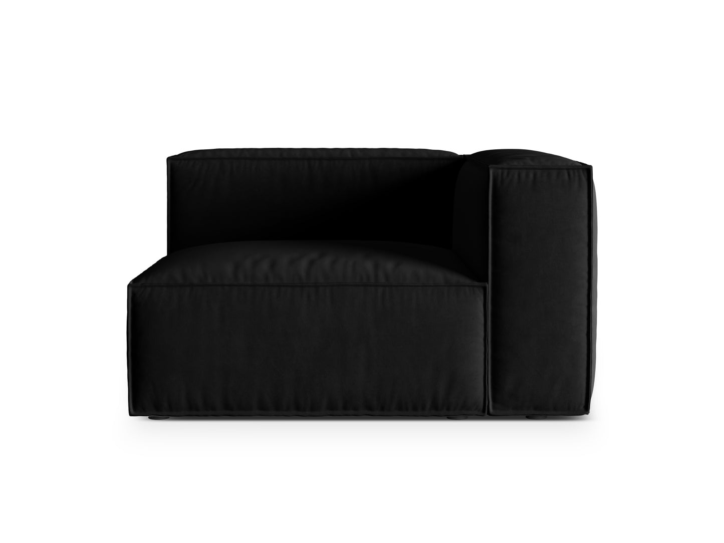 Nuria Modular Sofa, 125x110 cm — Black / Right
