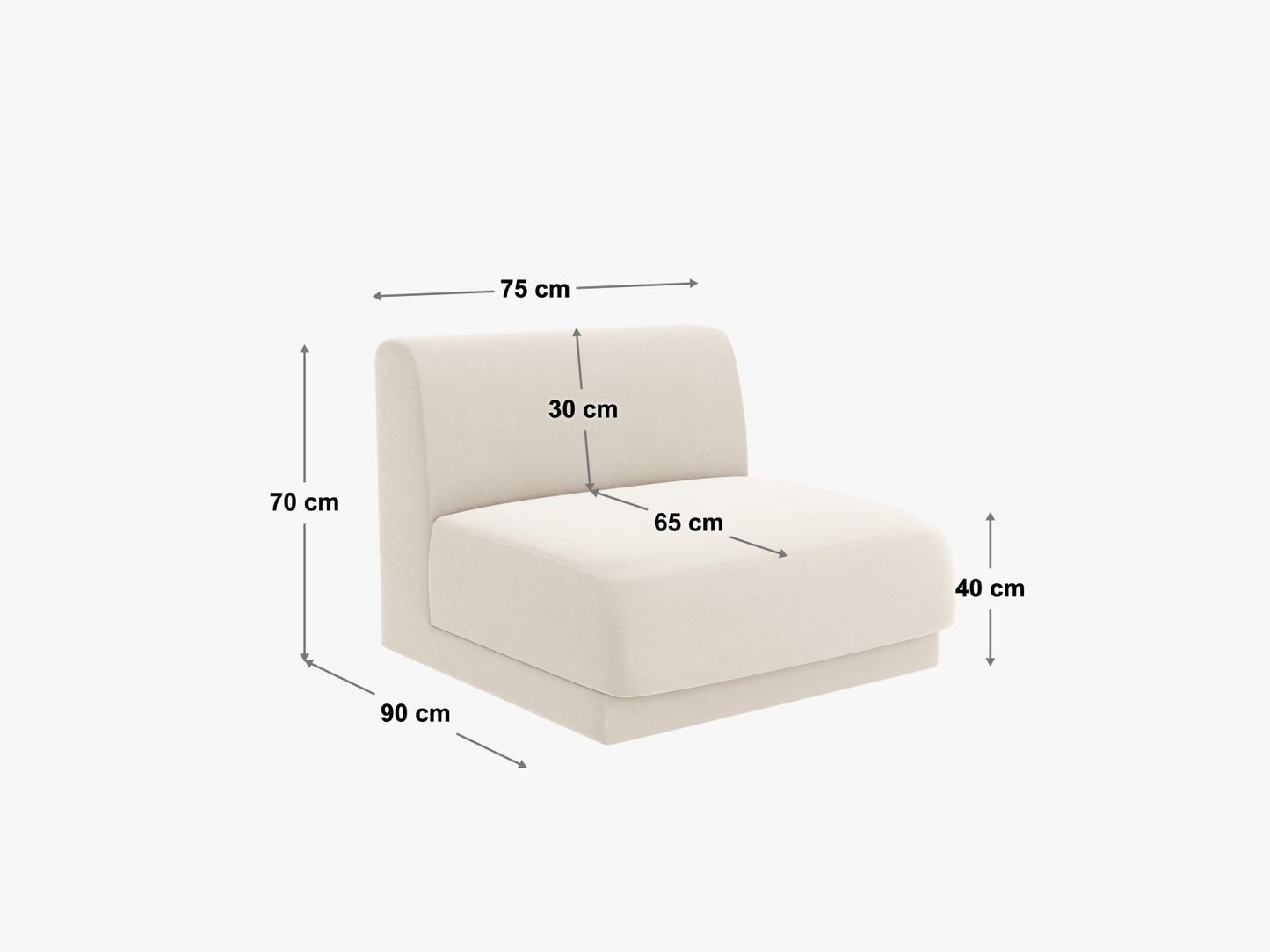 Sofamodul Chenille Beige Miley — Ansicht 5