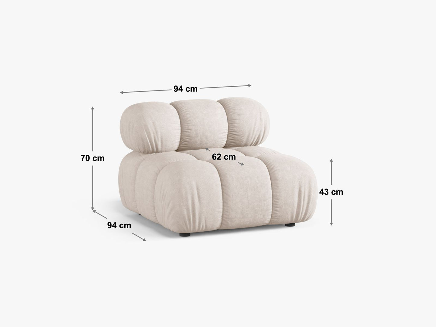 Sofamodul Strukturstoff Beige Bellis — Ansicht 4