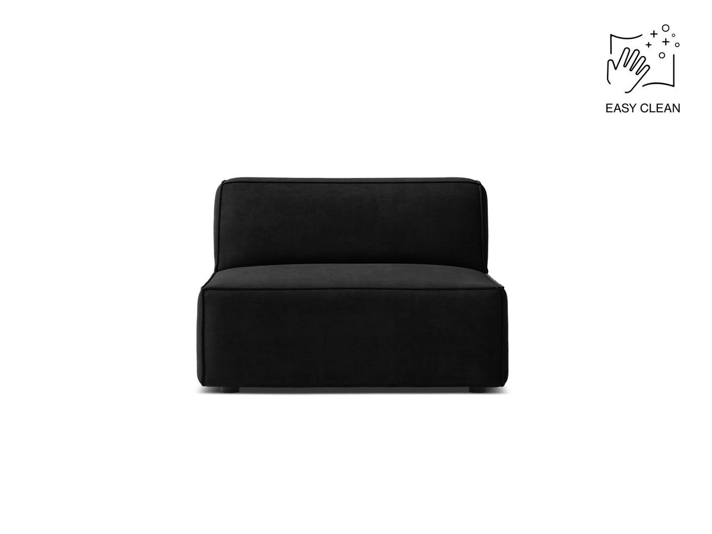Sofamodul Samt Beige Jodie — Black