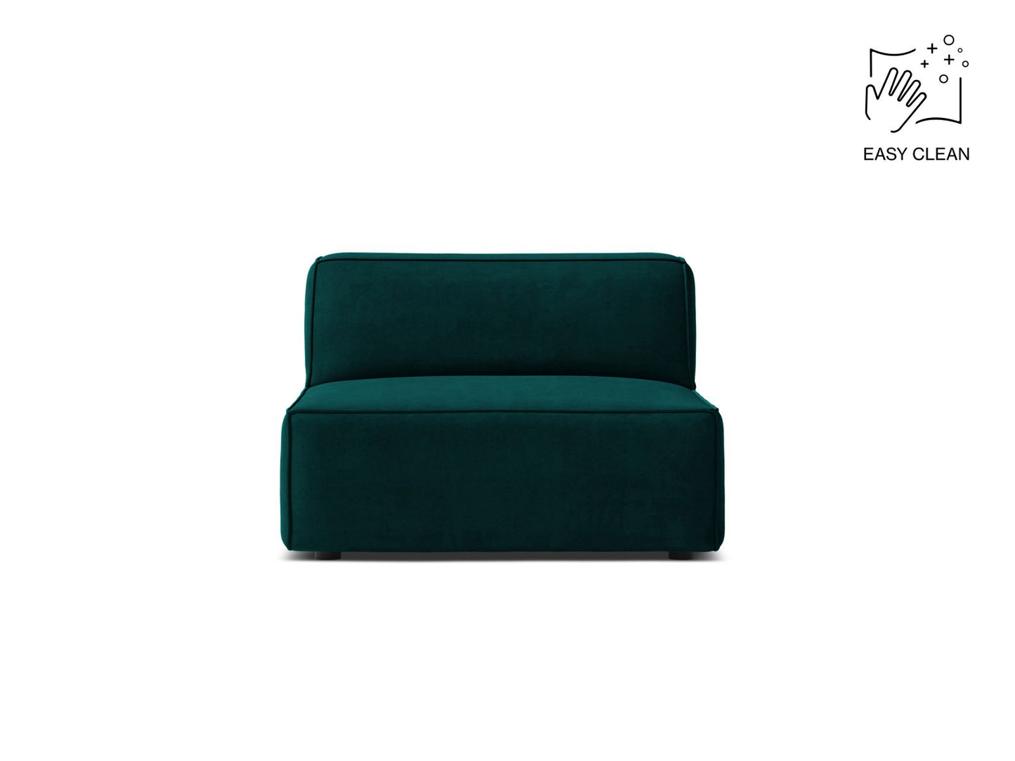 Sofamodul Samt Beige Jodie — Deep Petrol