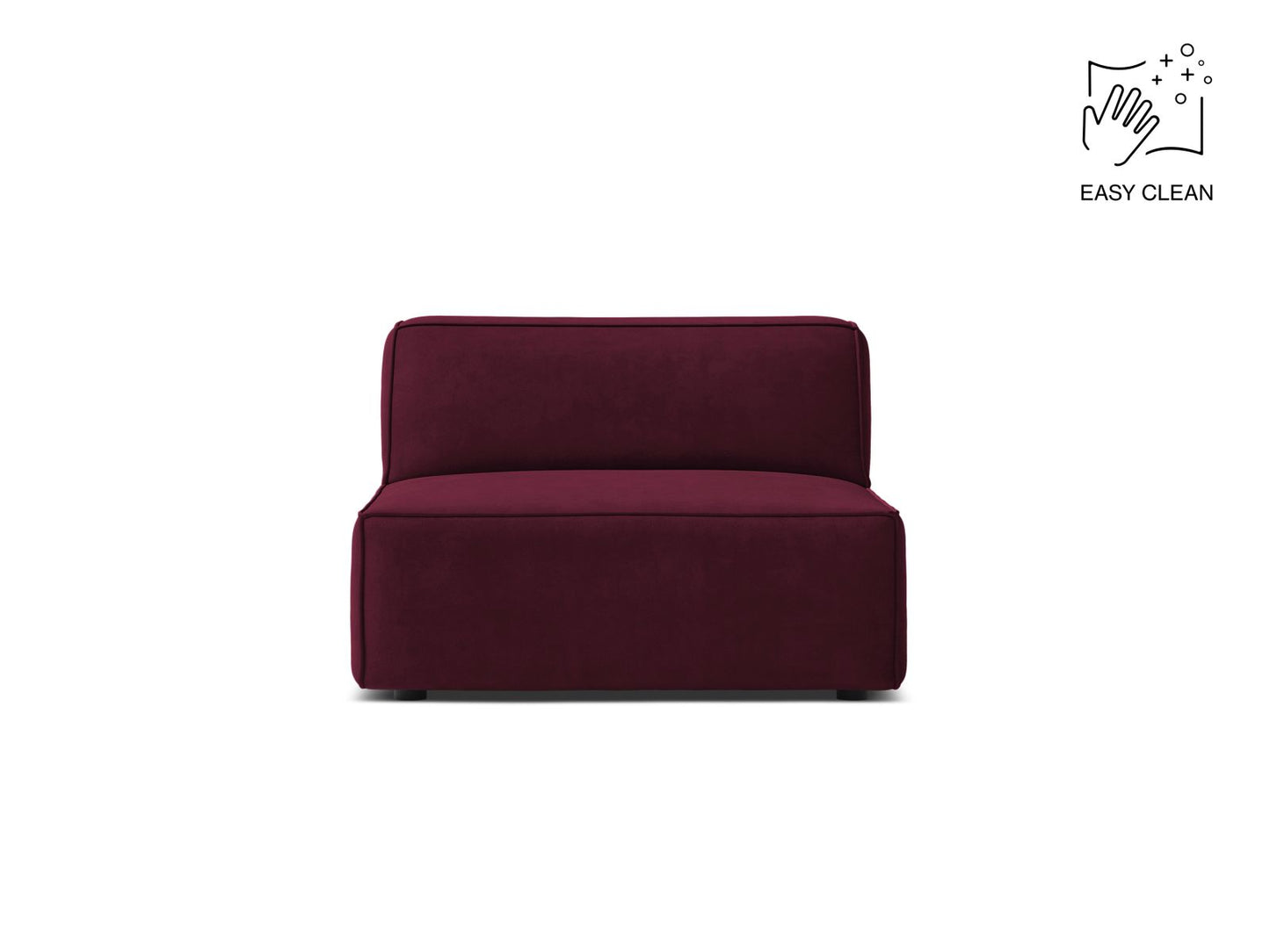 Sofamodul Samt Beige Jodie — Burgundy