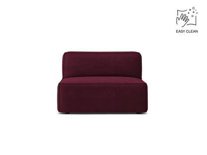 Sofamodul Samt Beige Jodie — Burgundy