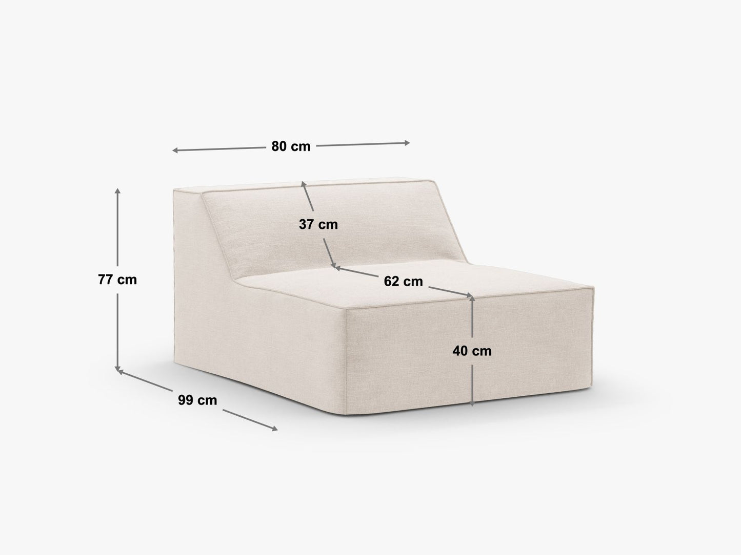 Sofamodul Strukturstoff Beige Jodie — Ansicht 5