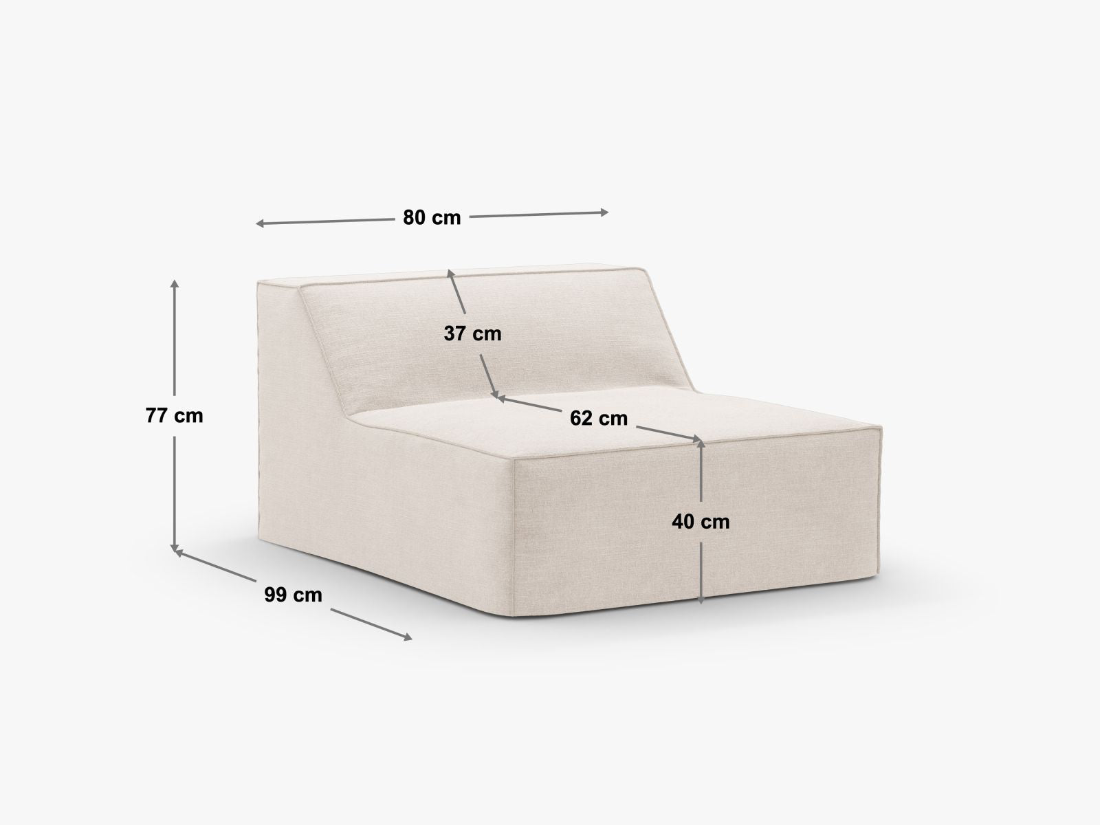 Sofamodul Strukturstoff Beige Jodie — Ansicht 5