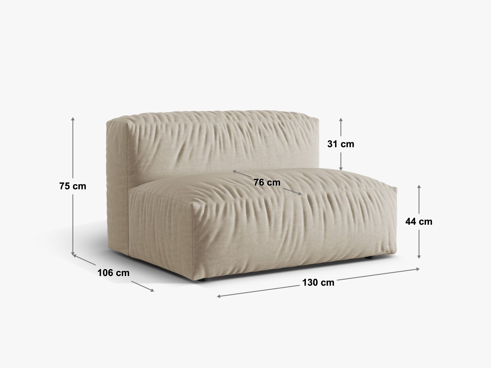 Martina Wide Single Seat, 132x106 cm