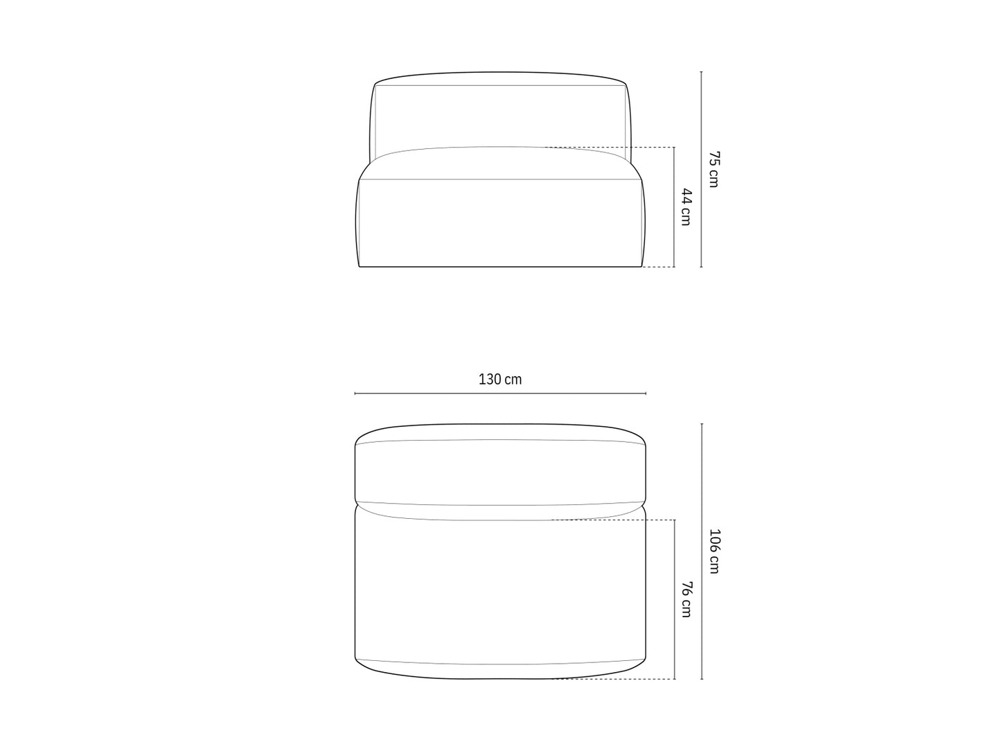 Martina Wide Single Seat, 132x106 cm